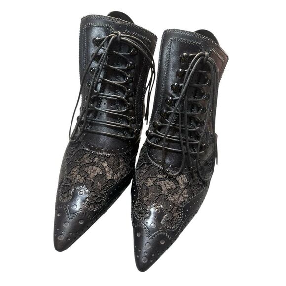 2016 Runway Riccardo Tisci x Givenchy Black Brogue Slingback Heels Size 37 - Picture 1 of 12
